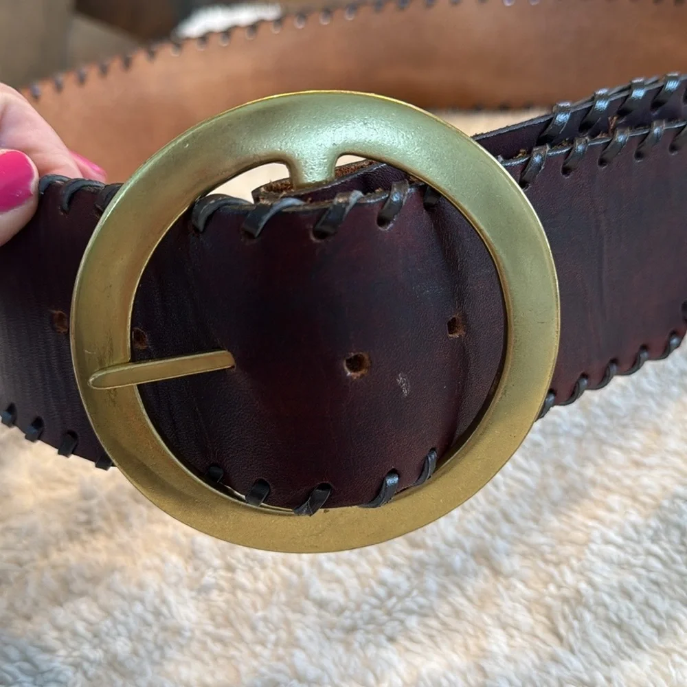 Made in the Shade Leather Belt Solid Brass Buckle Made in USA Unisex handcrafted